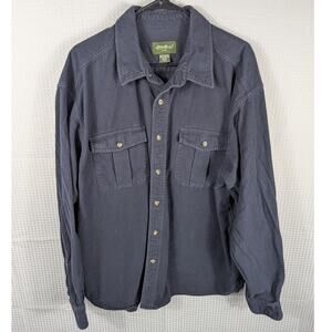Eddie Bauer XXL Navy Utility Shirt Mens Long Sleeve Button Outdoor Workwear